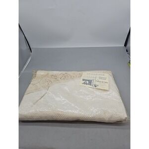 NEW Vintage Sturbridge Fallani & Cohn Homespun 70 Round 879 Tablecloth USA Cream